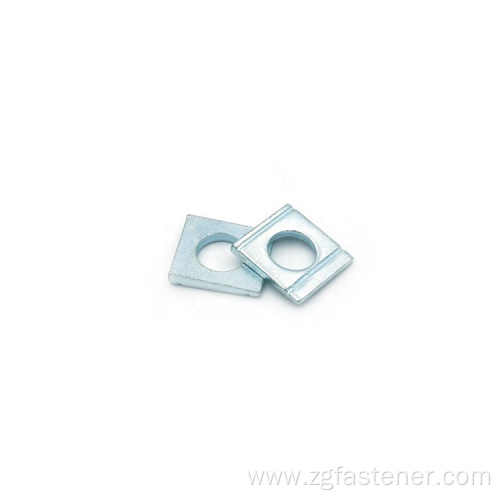 Blue white zinc square washers